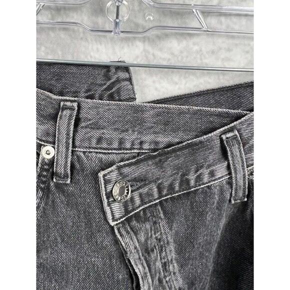 AGOLDE Criss Cross High Rise Straight Jeans in Shambles Black Distressed 31 - Picture 4 of 9
